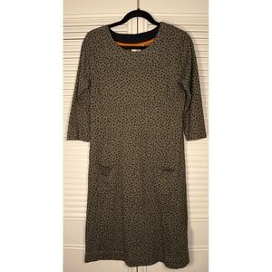 Weird Fish Moondust Jersey Organic‎ Cotton Dark Olive Dress Size 10